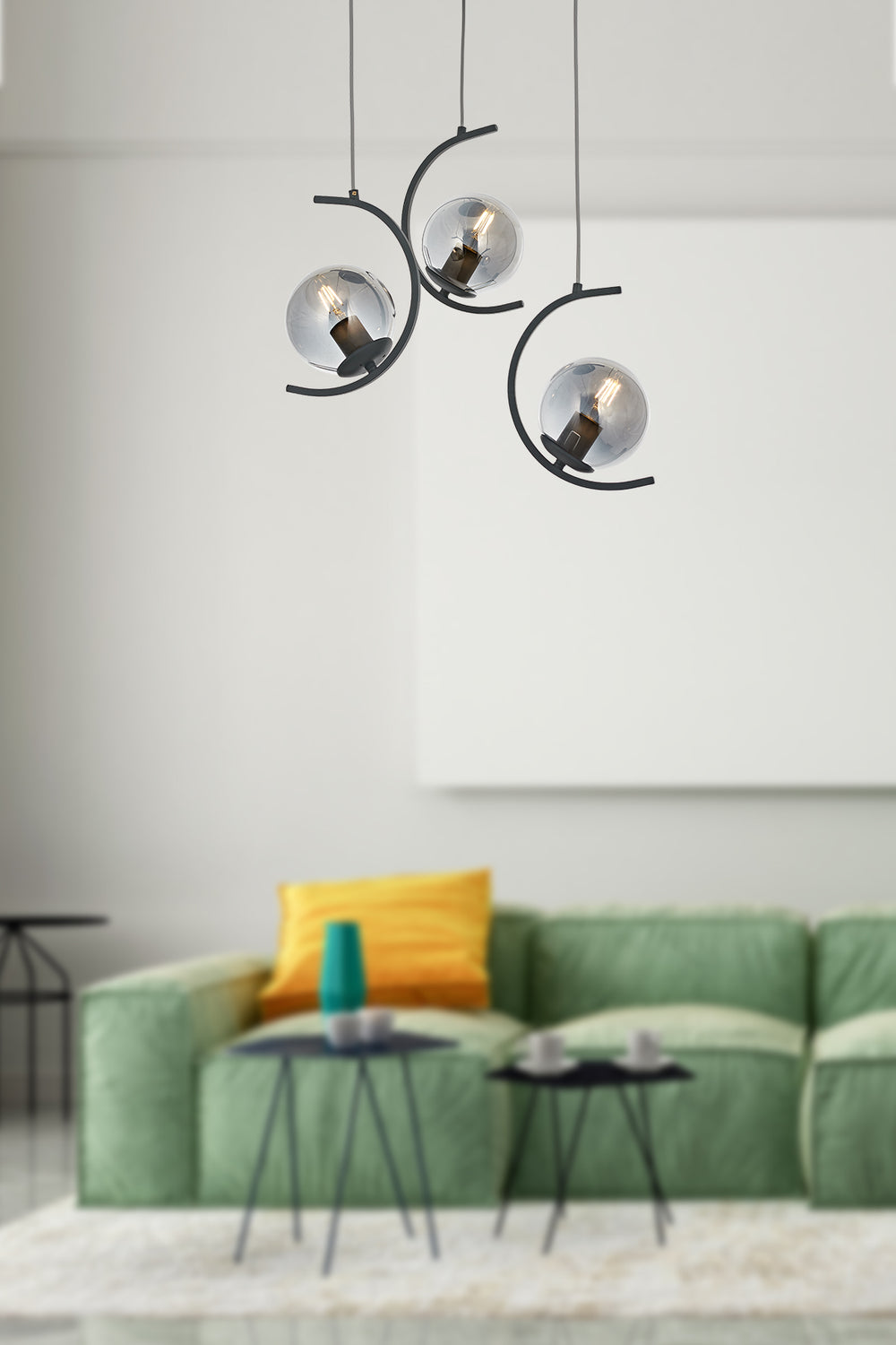 Lustra HubRom, ZAFRA 5503-1008-96 50x50xHmax100 cm 3xE27-60W Antracit