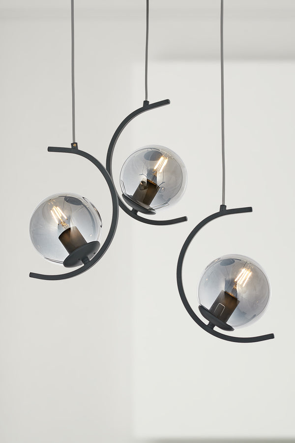 Lustra HubRom, ZAFRA 5503-1008-96 50x50xHmax100 cm 3xE27-60W Antracit