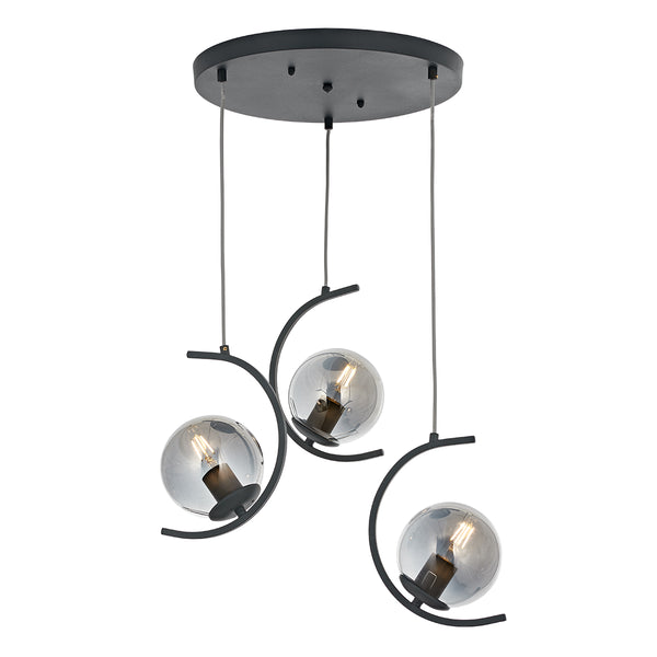 Lustra HubRom, ZAFRA 5503-1008-96 50x50xHmax100 cm 3xE27-60W Antracit