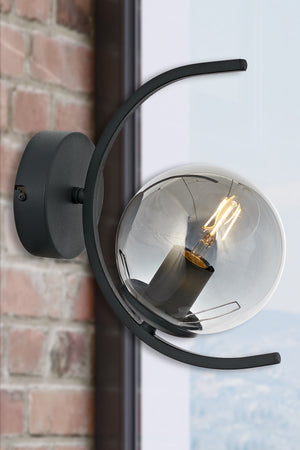 Aplica HubRom, ZAFRA 5101-1008-96 17x17xHmax32 cm 1xE27-60W Antracit