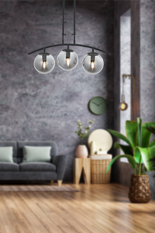 Lustra HubRom, OZEN 5403-2201-96 60x60xHmax75 cm 3xE14-40W Antracit