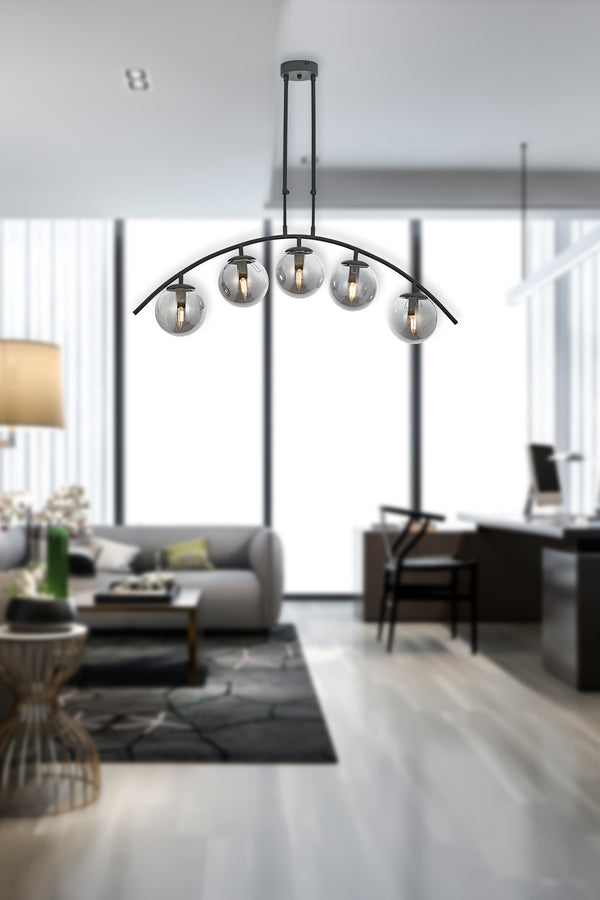 Lustra HubRom, OZEN 5405-2201-96 95x95xHmax80 cm 5xE14-40W Antracit