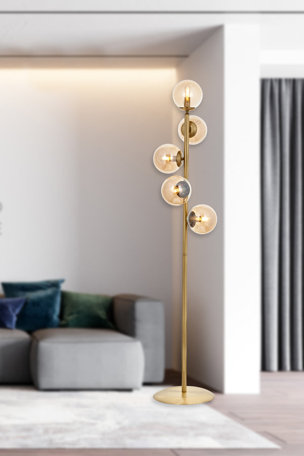 Lampadar HubRom, Z LAM 5305-4045-52 30x30xHmax160 cm 5xE14-40W Antiq