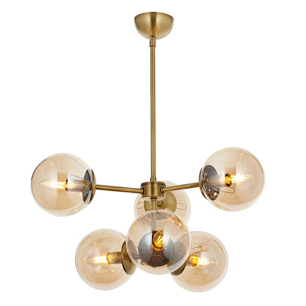 Lustra HubRom, KOST 5006-2204-52 55x55xHmax100 cm 6xE27-60W Antiq