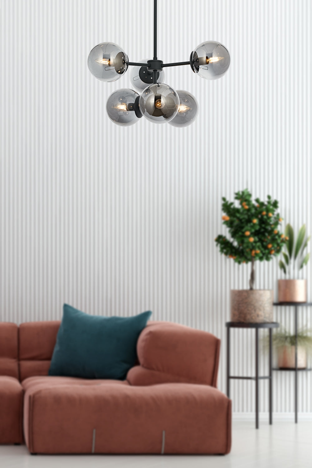 Lustra HubRom, KOST 5006-2204-96 55x55xHmax100 cm 6xE27-60W Antracit