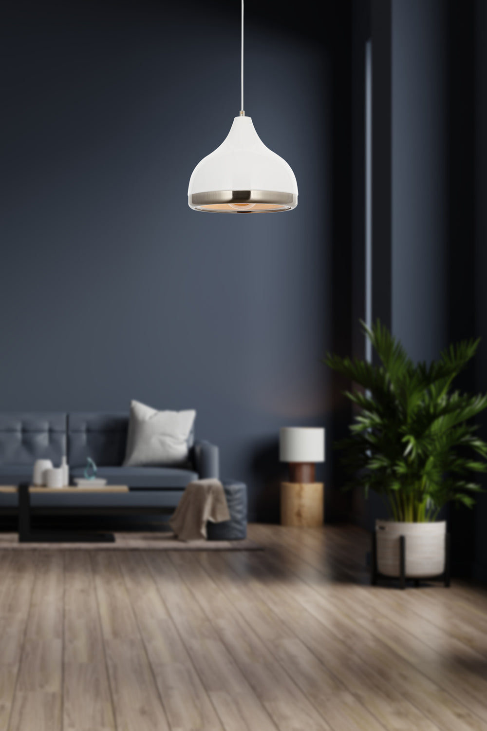 Lustra HubRom, DELIGHT 5001-4556-35 28x28xHmax80 cm 1xE27-60W Alb/Crom Satinat