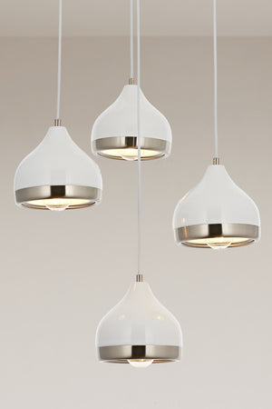 Lustra HubRom, DELIGHT 5504-4556-35 40x40xHmax100 cm 4xE27-60W Alb/Crom Satin