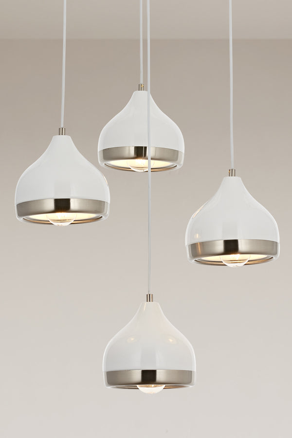 Lustra HubRom, DELIGHT 5504-4556-35 40x40xHmax100 cm 4xE27-60W Alb/Crom Satin