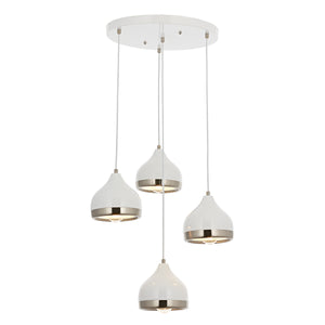 Lustra HubRom, DELIGHT 5504-4556-35 40x40xHmax100 cm 4xE27-60W Alb/Crom Satin