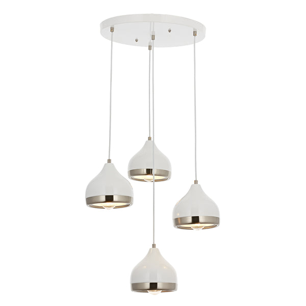 Lustra HubRom, DELIGHT 5504-4556-35 40x40xHmax100 cm 4xE27-60W Alb/Crom Satin