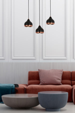 Lustra HubRom, DELIGHT 5403-4556-64 65x65xHmax70 cm 3xE27-60W Negru/Cupru