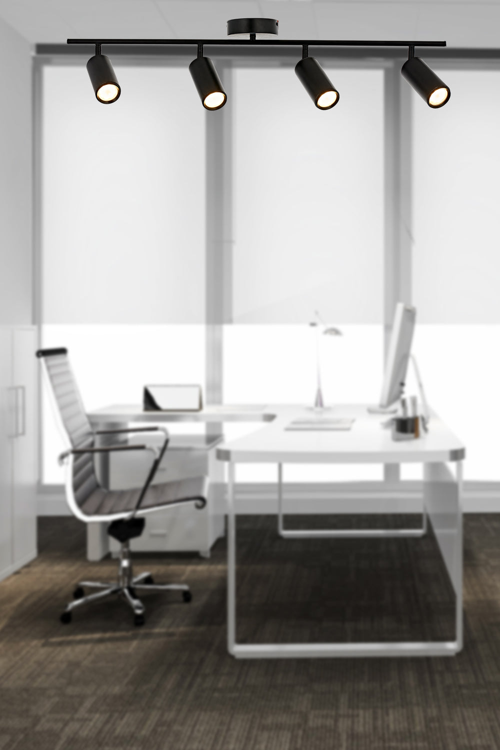 Plafoniera HubRom, RAY 5404-1158-64 24x70 cm 4xG10-Max40W Negru
