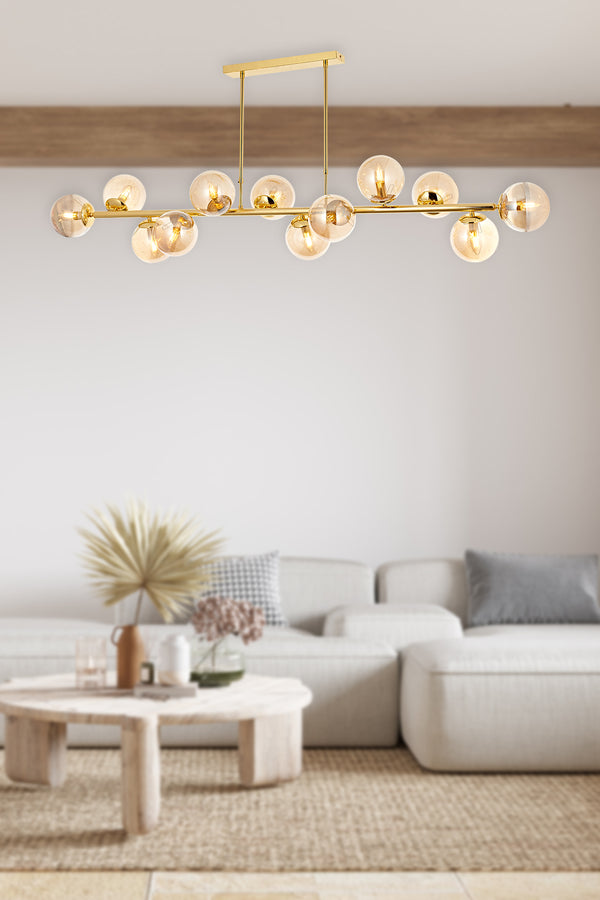 Lustra HubRom, Z SIRALI 5012-4045-61 170x170x35xHmax80 cm 12xE14-40W Auriu