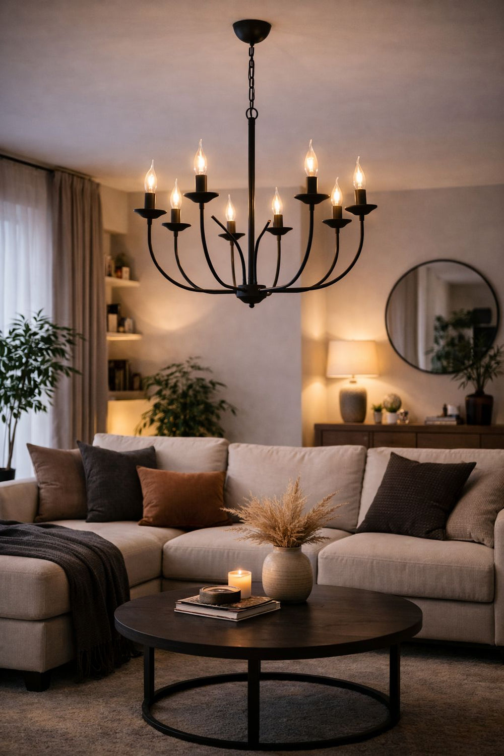 Lustra HubRom, ARIANE 3676-08-BL 65x94 cm 8xE14-40W Negru