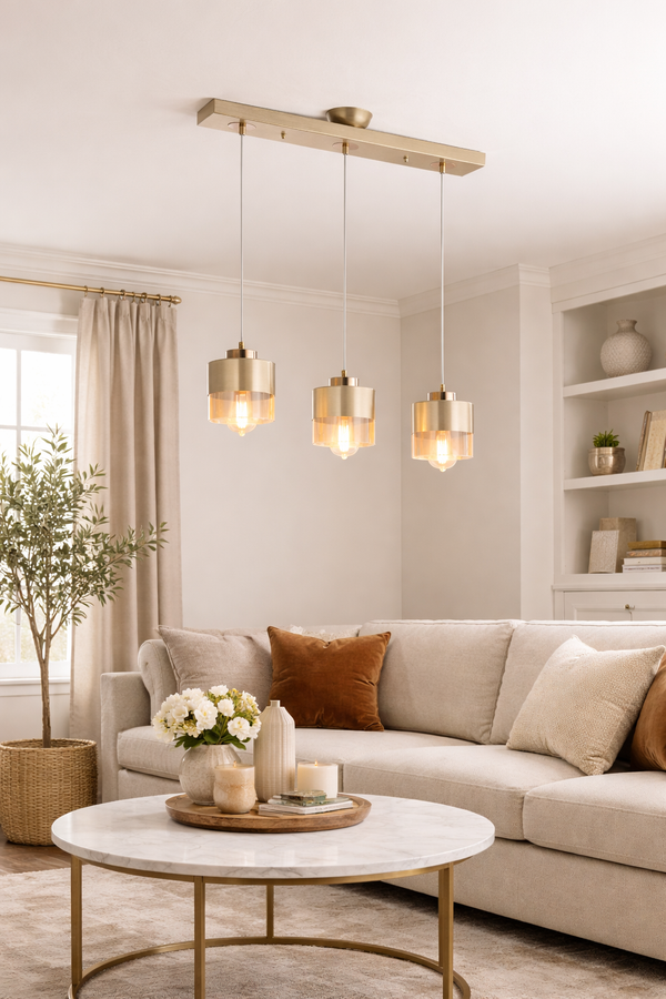 Lustra HubRom, BORIS 3353-02-CR 55x70 cm 3xE27-60W Crem Patina Auriu