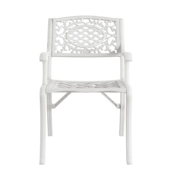 Set Mobilier Gradina HubRom, 1xMasa Ovala(75x150x72), 6xScaun CUNDA(43x42x50x91) Alb