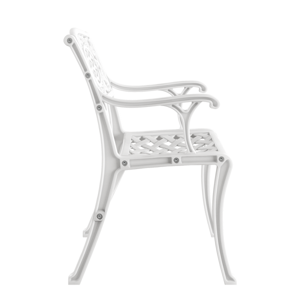 Set Mobilier Gradina HubRom, 1xMasa Patrata(75x75x72), 4xScaun CUNDA(43x42x50x91) Alb