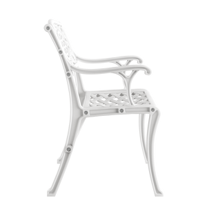 Set Mobilier Gradina HubRom, 1xMasa Patrata(75x75x72), 3xScaun CUNDA(43x42x50x91) Alb