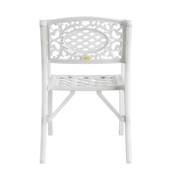 Set Mobilier Gradina HubRom, 1xMasa Patrata(75x75x72), 3xScaun CUNDA(43x42x50x91) Alb