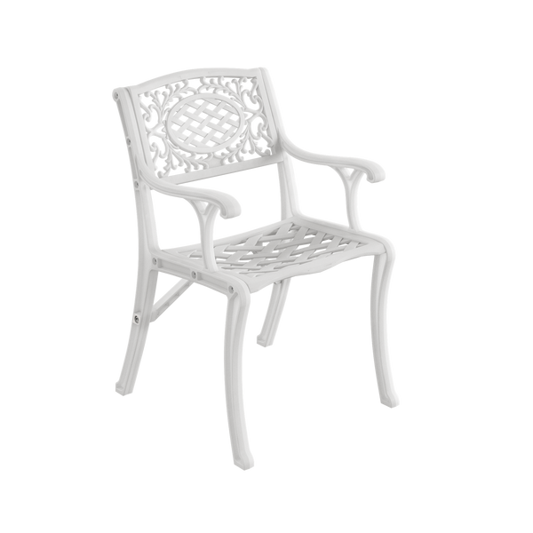 Set Mobilier Gradina HubRom, 1xMasa Patrata(75x75x72), 3xScaun CUNDA(43x42x50x91) Alb