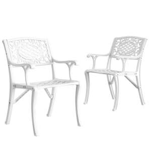 Set Mobilier Gradina HubRom, 1xMasa Patrata(75x75x72), 3xScaun CUNDA(43x42x50x91) Alb