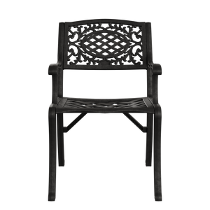 Set Mobilier Gradina HubRom, 1xMasa Patrata(75x75x72), 4xScaun CUNDA(43x42x50x91) Negru