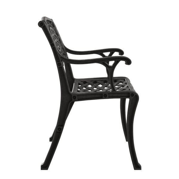 Set Mobilier Gradina HubRom, 1xMasa Patrata(75x75x72), 3xScaun CUNDA(43x42x50x91) Negru