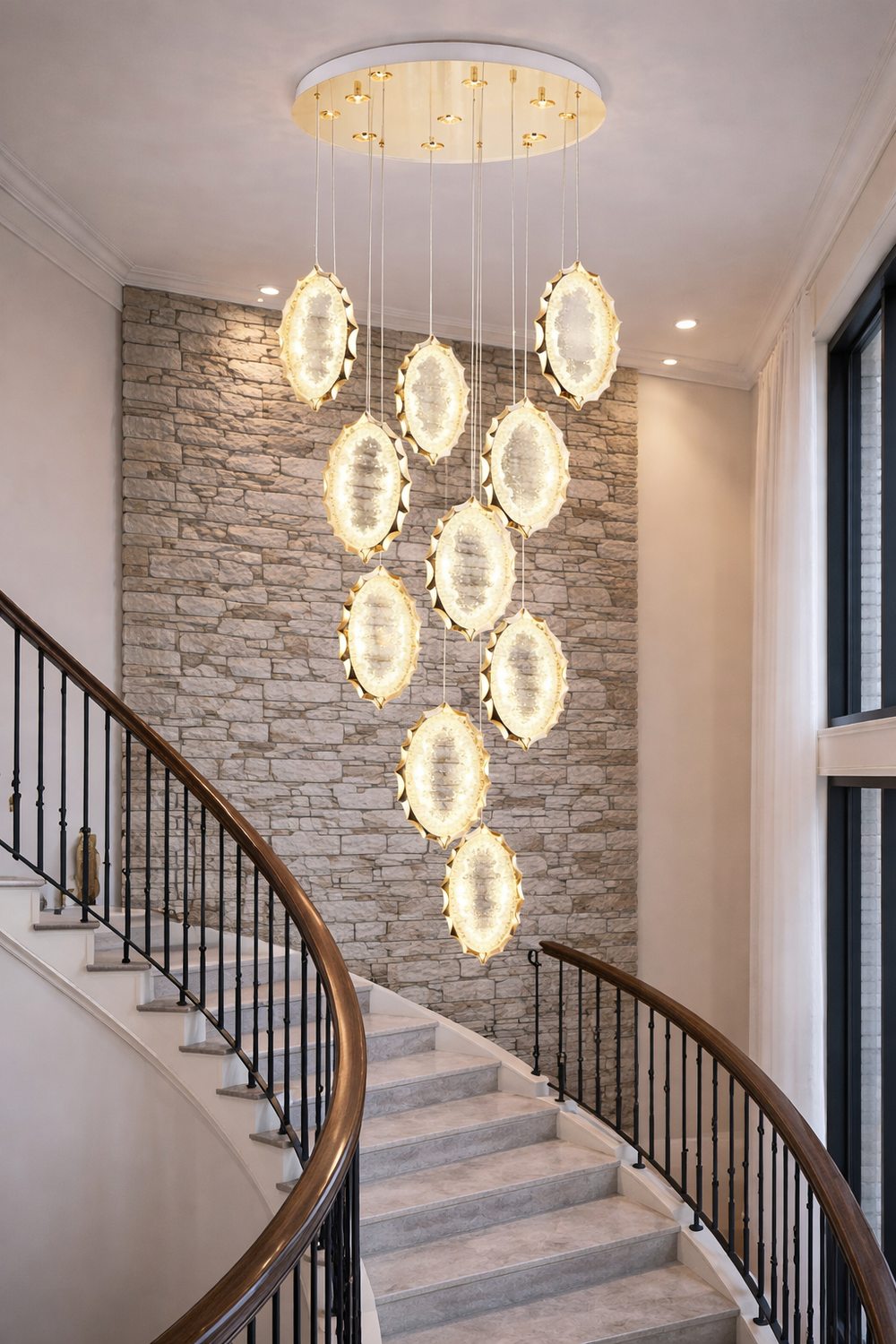 Lustra Led HubRom, DAMLA Gold 5010-6135-83 60x60xHmax150 cm Lumina Calda,Rece,Neutra