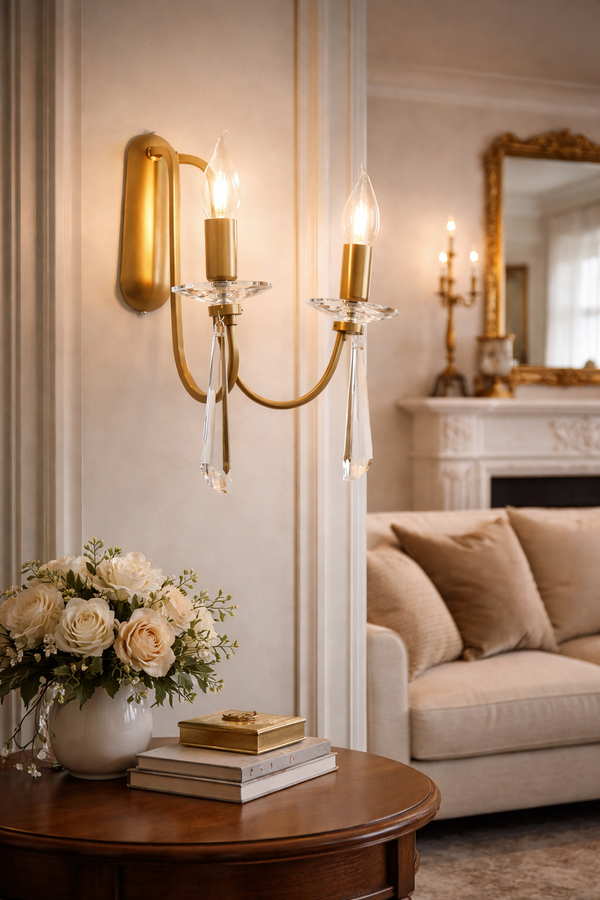 Aplica Cristal Hubrom, DAMIAN 4106-02W-FR 32x22 cm 2xE14-40W Antiq