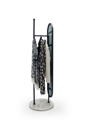 Oglinda HubRom Elit, 185x35x37 cm, Alb/Negru