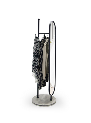 Oglinda HubRom Elit, 185x35x37 cm, Alb/Negru