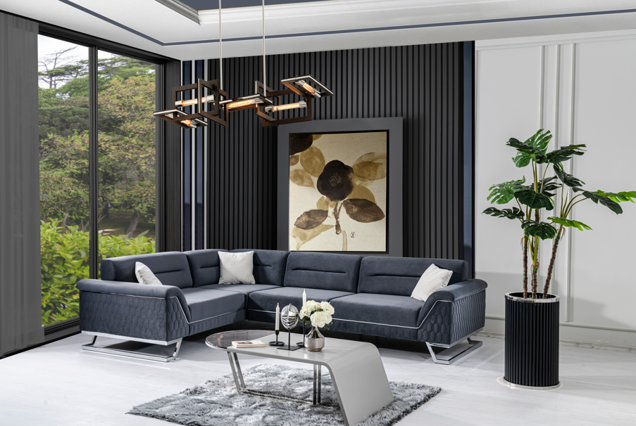 Coltar Modular HubRom Artoo, 300/215x100x85 cm, Gri