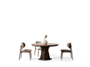 Set Dining HubRom Pablo, 1xMasa(140-190x100x77), 6xScaun, Antiq/Antracit/Lemn