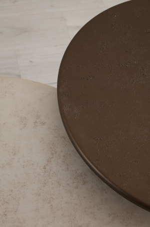 Set Masute de Cafea HubRom Order, 90X70-45X50 cm, Lemn/Crem