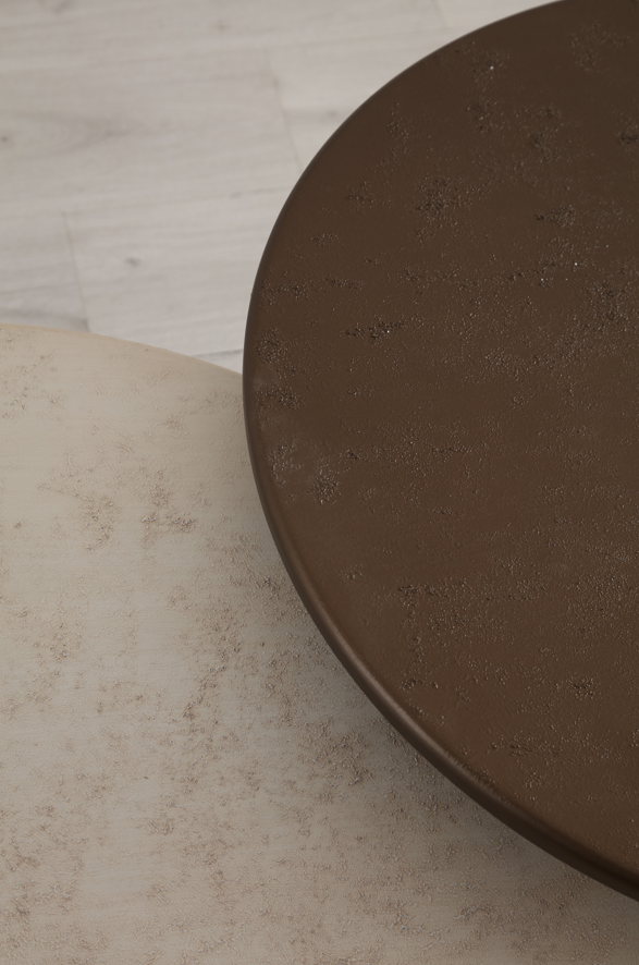 Set Masute de Cafea HubRom Order, 90X70-45X50 cm, Lemn/Crem