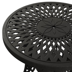 Set Mobilier Gradina HubRom, 1xMasa Rotunda(60x72), 2xScaun ISPARTA(43x42x50x92) Negru