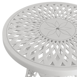 Set Mobilier Gradina HubRom, 1xMasa Rotunda(60x72), 2xScaun ISPARTA(43x42x50x92) Alb