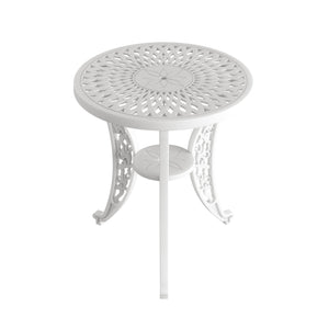 Set Mobilier Gradina HubRom, 1xMasa Rotunda(60x72), 2xScaun HITIT(43x42x50x92) Alb