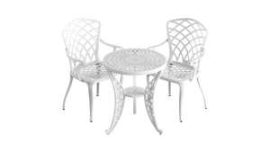 Set Mobilier Gradina HubRom, 1xMasa Rotunda(60x72), 2xScaun HITIT(43x42x50x92) Alb