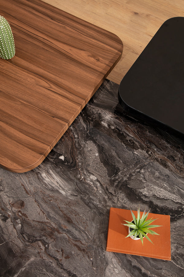 Set Masute de Cafea HubRom Dimos, 90X90-70X70-60X60 cm, Lemn/Negru