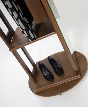 Cuier cu Rafturi si Oglinda HubRom Molde, 185x45x46 cm,Lemn