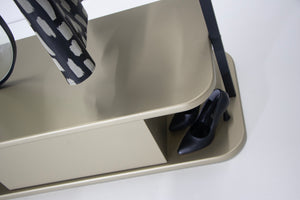 Cuier HubRom Antik, 185x110x50 cm, 1xCuier,1xOglinda,1xSertar, Auriu/Negru