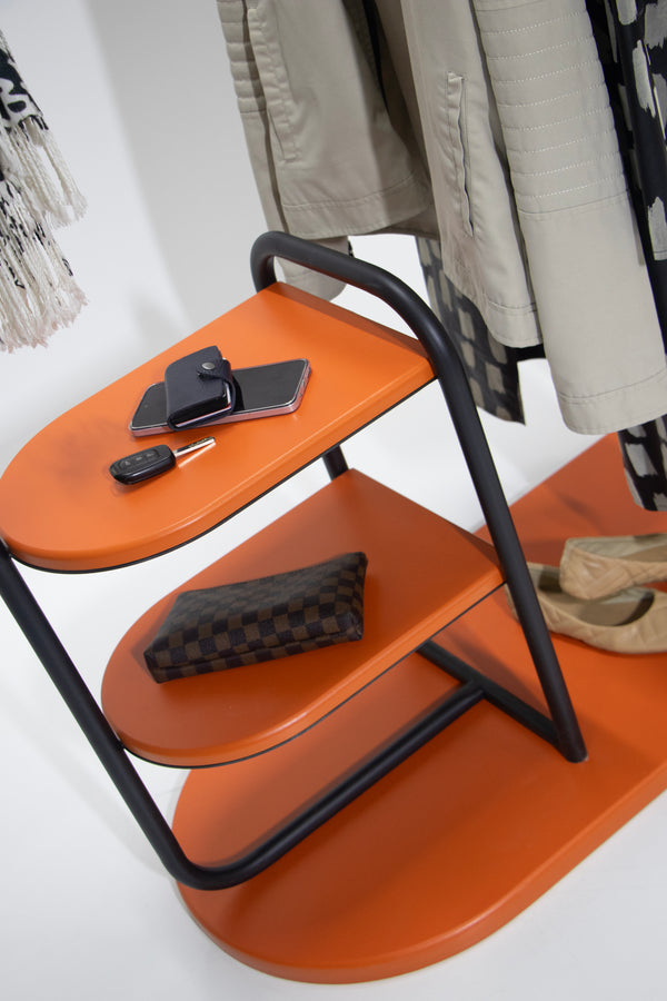 Cuier HubRom Lotus, 180x108x45 cm, 1xCuier,1xOglinda,2xRafturi, Alb/Negru