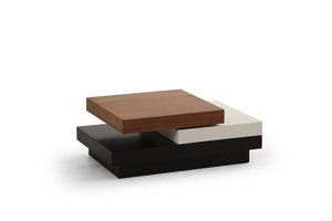 Masuta de Cafea HubRom Prada, 120X70X40 cm, Lemn/Negru/Alb