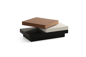 Masuta de Cafea HubRom Prada, 120X70X40 cm, Lemn/Negru/Alb