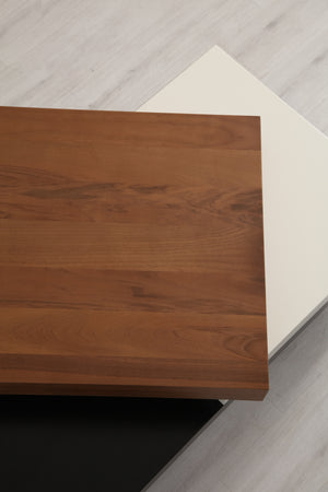 Masuta de Cafea HubRom Prada, 120X70X40 cm, Lemn/Negru/Alb