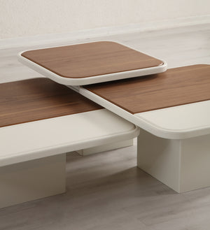 Set Masute de Cafea HubRom Lucca, 90x80x60 cm, Lemn/Grı