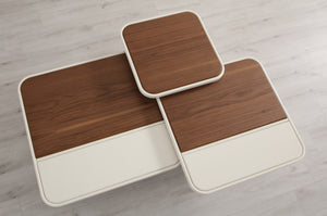 Set Masute de Cafea HubRom Lucca, 90x80x60 cm, Lemn/Grı