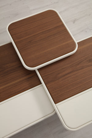 Set Masute de Cafea HubRom Lucca, 90x80x60 cm, Lemn/Grı