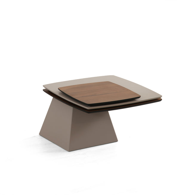 Masuta de Cafea HubRom Genova, 80x80x45 cm, Lemn/Alb